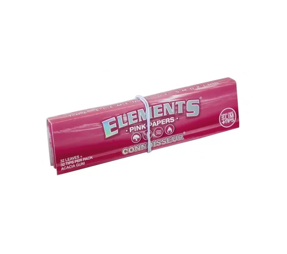 Elements Hojillas Connoiseur King Size Rosadas con Filtros