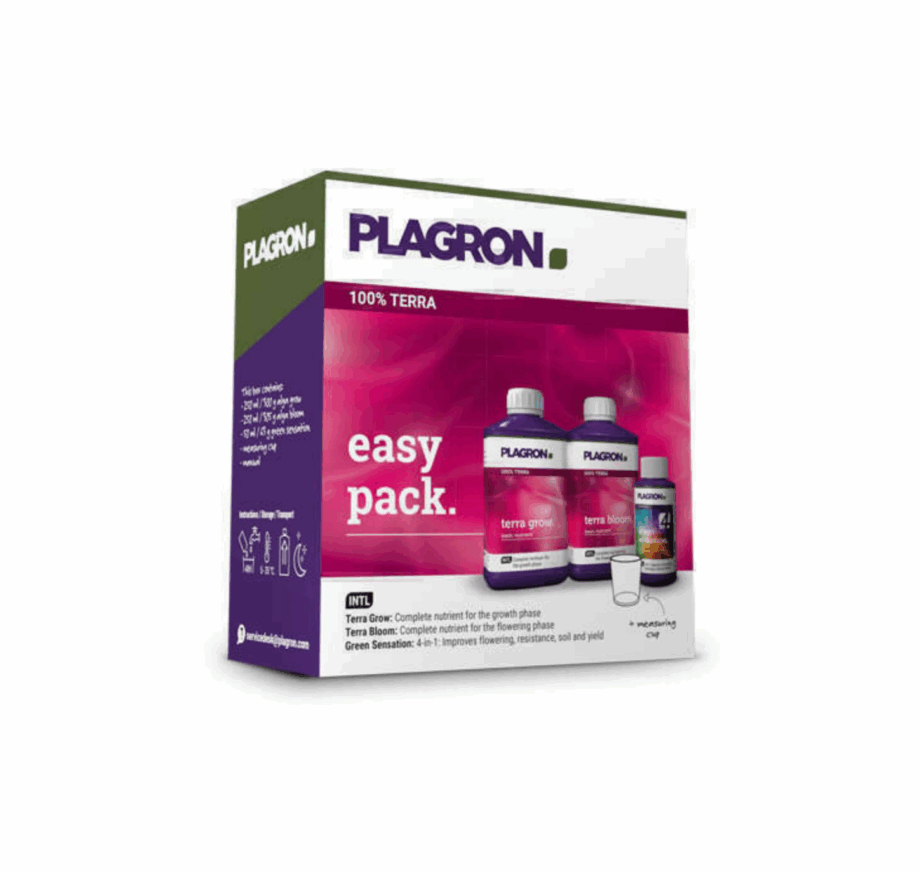 Plagron Easy Pack 100% Terra (250ml Terra Grow + 250ml Terra Bloom + 50ml Green Sensation)
